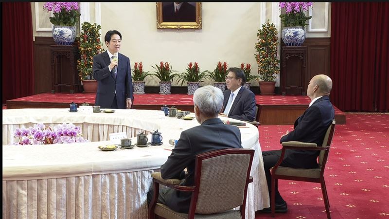 總統賴清德今（23）日與五院院長新春茶敘。（圖／總統府提供）