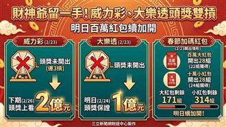 新／財神爺留一手！威力彩、大樂透雙摃