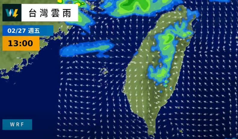 週五到週日連假期間，東北季風增強。（圖／翻攝自天氣風險 WeatherRisk）