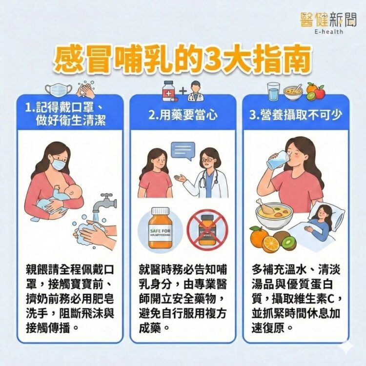 媽媽感冒可以繼續哺乳嗎？感冒是「可以」哺乳的，3大指南！（圖／醫健新聞網提供）