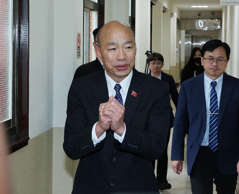 今韓國瑜在立法實務研討會上，示警國民黨團注意危機。（圖／中央社）