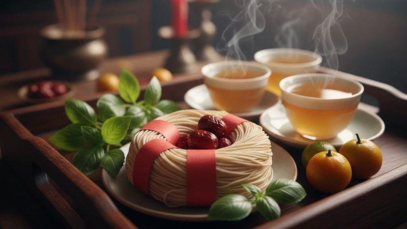 拜天公的供品以清茶素麵為主。（示意圖／ai製作）