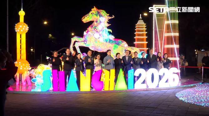 台北燈節的上海花燈組。（圖／翻攝畫面）