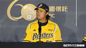 台日棒球國際交流賽，中信兄弟捕手高宇杰出席賽後記者會。（圖／記者劉彥池攝影）