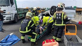 國道,中壢,事故,翻覆（圖／翻攝畫面）