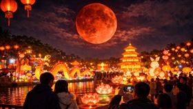 元宵節罕見逢血月，命理師提醒2類人注意。（示意圖／AI生成）