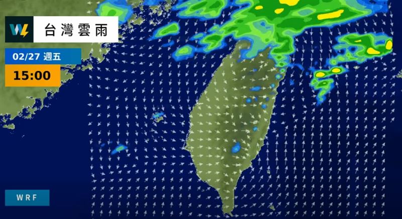 明天起天氣將有一波轉變，將有鋒面接近通過。（圖／翻攝自天氣風險 WeatherRisk）