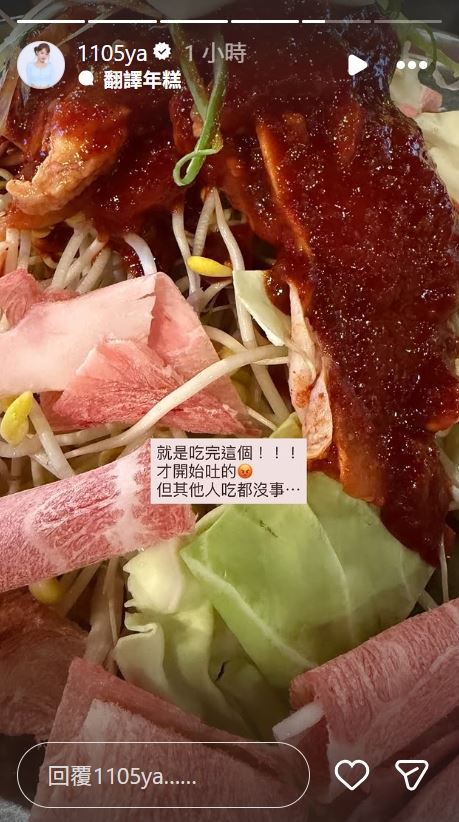 元元在IG限時動態還原事發經過。（圖／翻攝自IG @1105ya）