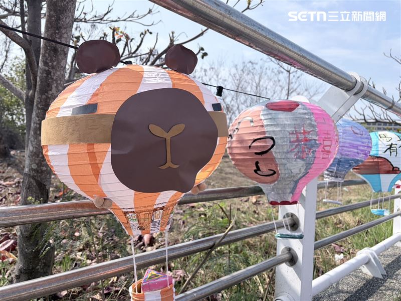 超萌！水豚寶寶「糯米」安平出張所報到，168公尺燈海獻上「元宵祝福」。（圖／翻攝畫面）