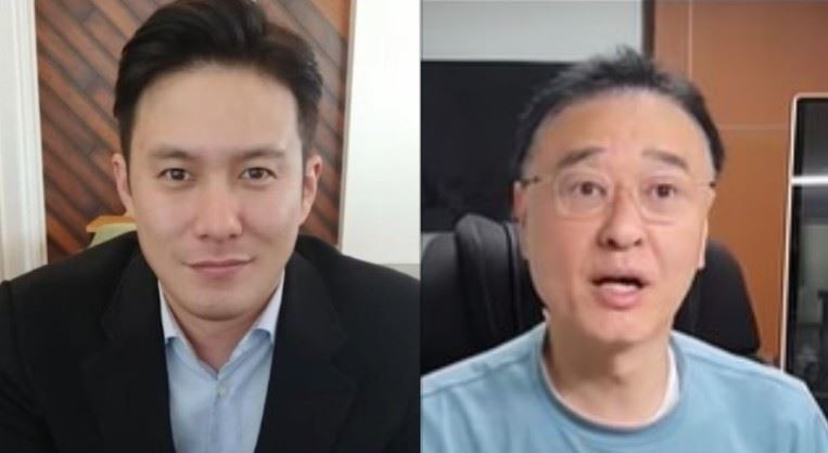 面對指控,K某(左)強烈否認所有行為,澄清「從未在金賽綸過世後去醫院,也沒有侵吞醫療費等行為,權英燦(右)講的都不是真的,這是相當嚴重的名譽毀損。」並已對權英燦提告。(圖/翻攝自권영찬TV YT)