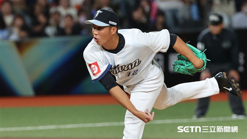 台日棒球國際交流賽，經典賽台灣隊第4任投手林詩翔。（圖／記者劉彥池攝影）