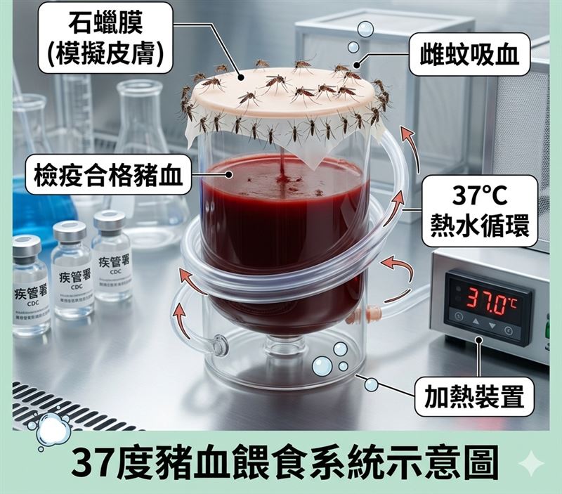 「37度豬血餵食系統」模擬圖。(圖/三立新聞網生活中心製作)