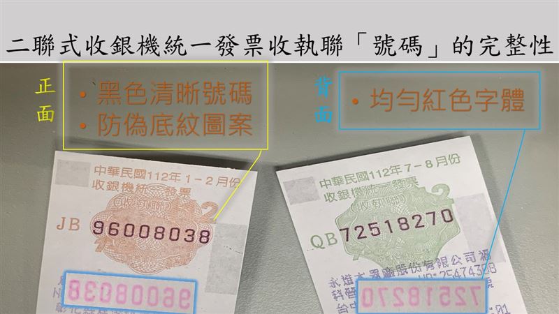發票上的數字有防偽功能。(圖/財政部印刷廠)