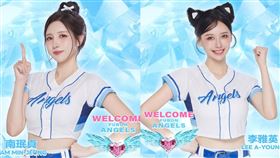南珉貞（左）、李雅英續約富邦悍將啦啦隊。（圖／翻攝自臉書）