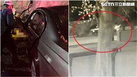 高雄,高雄市,乘客,消防栓,車禍,駕駛,死亡,監視器,自撞,事故,燕巢區。（圖／翻攝畫面）