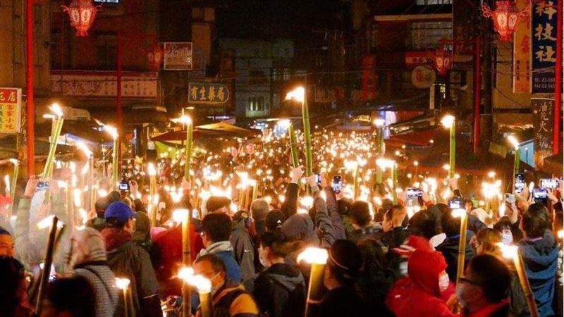 北埔油笐火點亮龍脈 日本天狗太鼓助陣