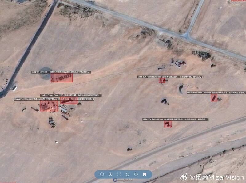 中國衛星圖顯示，以色列基地旁疑似部署愛國者飛彈。（圖／翻攝自X@manniefabian）