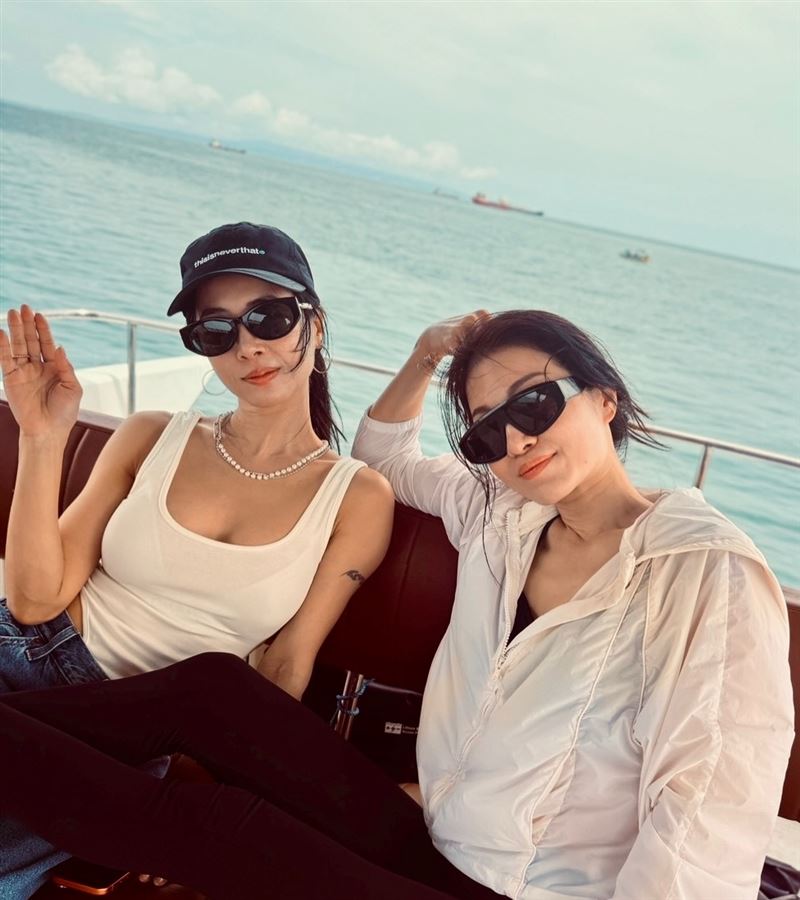 天后Jolin蔡依林近日與姊姊蔡旻紋一同出遊度假。（圖／翻攝自蔡旻紋臉書）