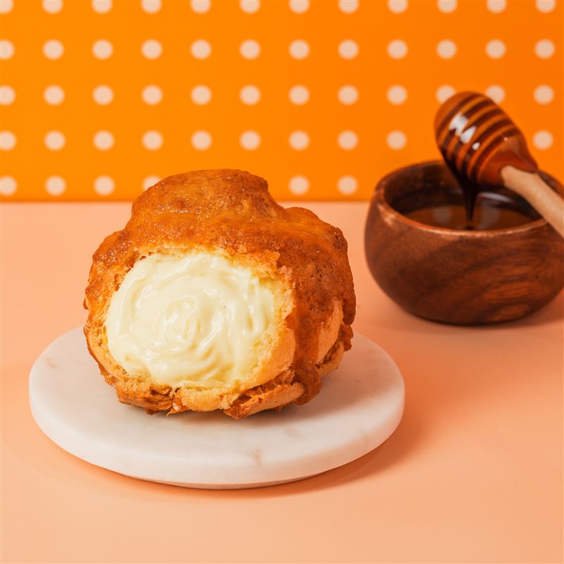 beard papa&rsquo;s爆紅款「蜂蜜奶油派皮」。（圖／品牌業者提供）