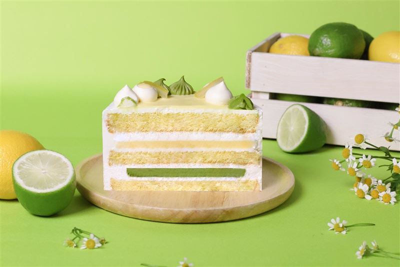 「餘韻南國戚風蛋糕」西西里黃檸檬香，抹茶奶霜綿柔回甘。（圖／品牌業者提供）