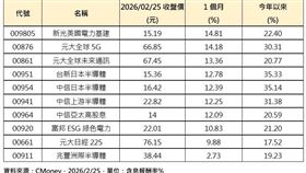  25日收盤價創新高的海外股票ETF績效表現。（圖／CMoney）