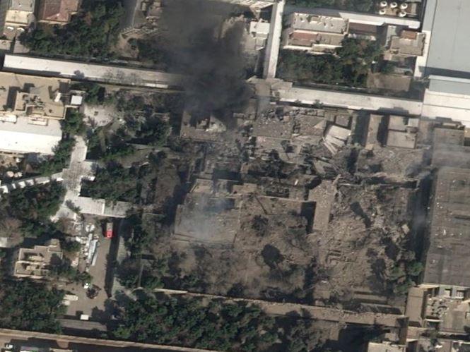 哈米尼德黑蘭住處慘遭炸毀。（圖／路透社／達志影像）