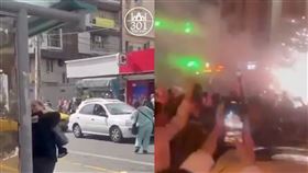 哈米尼死了，伊朗人激動歡呼慶祝，「街頭起舞、放煙火」畫面曝光。（圖／翻攝自X平台）