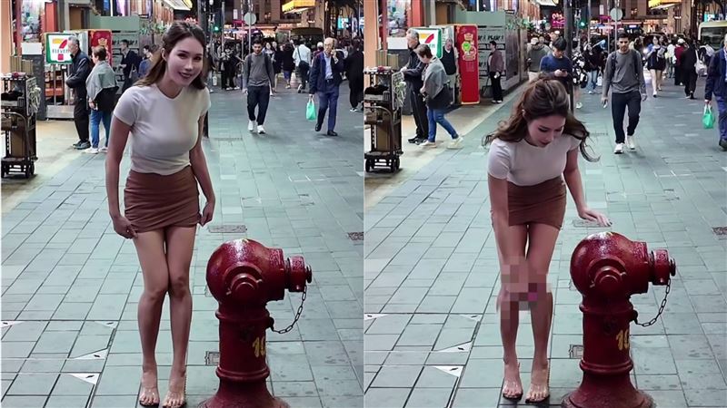 台辣模香港街頭脫內褲 震撼畫面網看傻眼