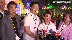 台中燈會，蔣萬安、盧秀燕、江啟臣、楊瓊瓔合照。（圖／翻攝畫面）