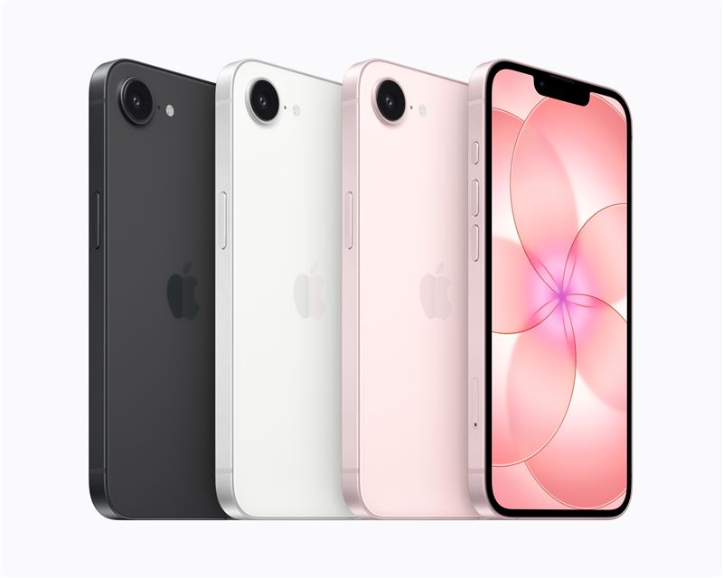 iPhone17e 蘋果今晚正式發表全新iPhone17e，新機以NT$21,900起的價格，帶來與iPhone17同級的A19晶片效能，並將起始儲存空間提升至256GB，可說是加量不加價，瞄準想升級卻重視預算的消費者。（圖／蘋果提供）