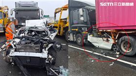 高雄,車禍,廢鐵,國道,高科,路竹,OHCA（圖／民眾提供）