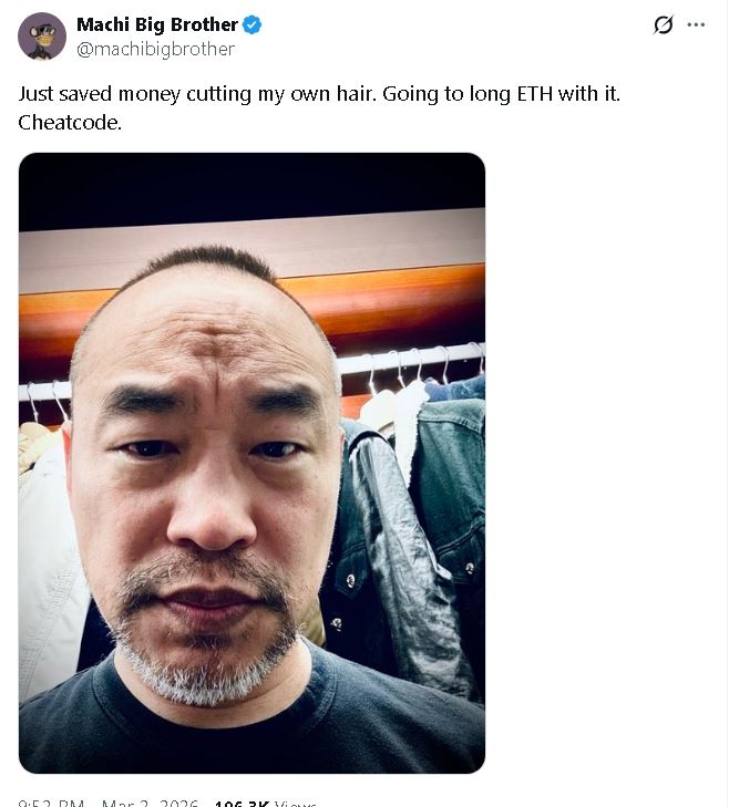 黃立成曬出自拍照自嘲。（圖／翻攝自X）