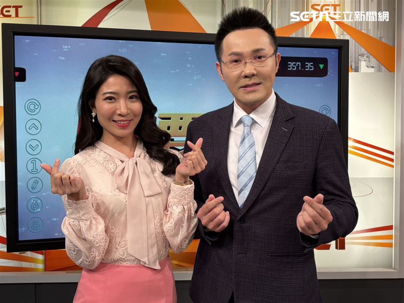 資深分析師郭哲榮（右）於三立財經台《94要賺錢》 主持人李昕芸（左）節目中示警，台灣面臨能源危機恐衝擊股市，建議投資人留意權值股回檔35%的切入時機。（圖／記者王文承攝影）