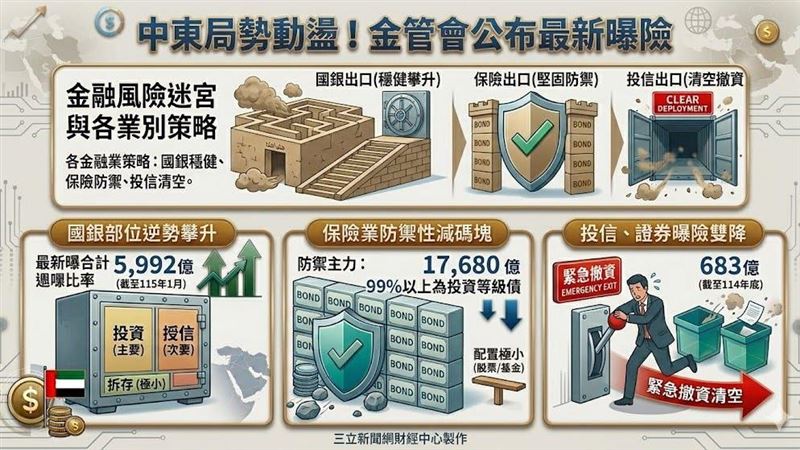 新/中東局勢動盪!金管會公布最新曝險