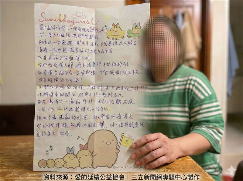 17歲夜校生撐四代！媽媽寫信淚謝「被接住」，那一刻終於感受不再硬撐。感謝《愛的延續公益協會》這個大家庭。（圖／《愛的延續公益協會》提供、翻攝自《愛的延續公益協會》臉書、GEMINI製作）