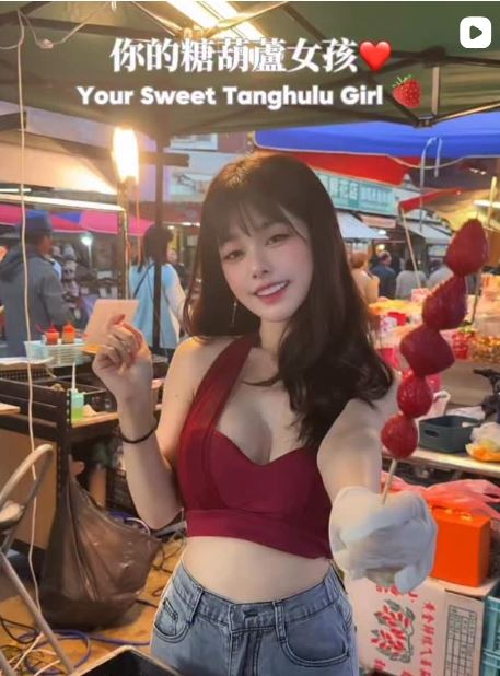 小花姐接因為夜市糖葫蘆影片掀起討論。(圖/翻攝自IG)