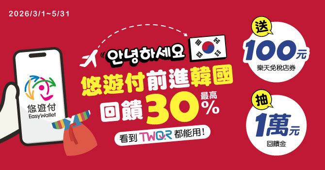 到韓國使用悠遊付結帳，再享抽萬元等好禮。（圖／品牌業者提供）