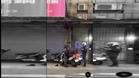 吳男突然情緒失控，用頭猛撞機車坐墊，被警方保護管束後送醫。（圖／翻攝Threads＠hellomiffyy）