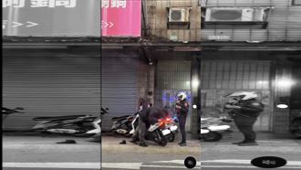 沒戴安全帽被開單！新北男抓狂頭猛撞機車