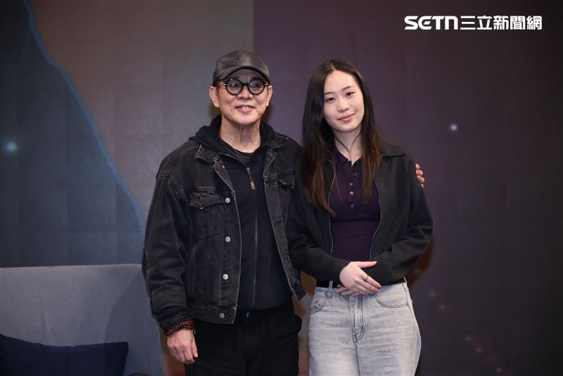 李連杰和小女兒Jada一同來台現身。（圖／記者鄭孟晃攝影）