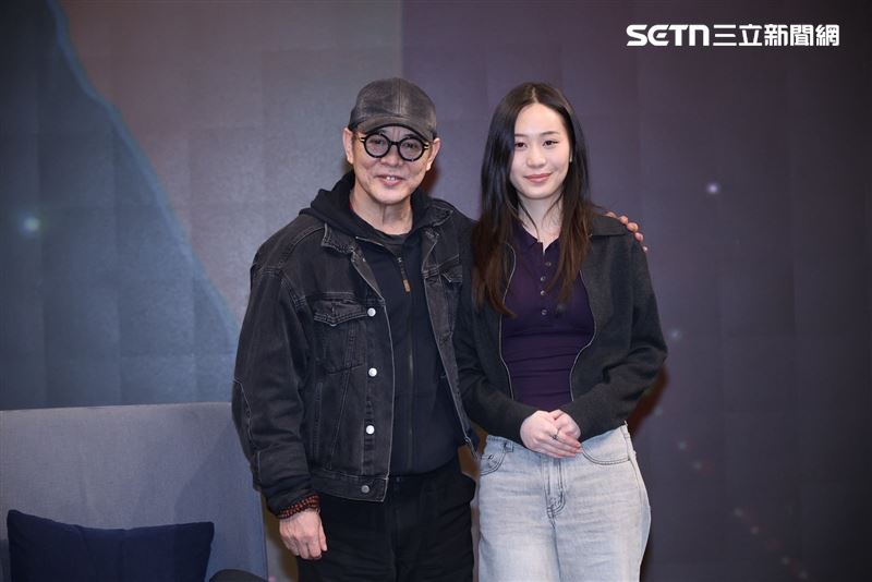 李連杰和小女兒Jada一同來台出席講座。（圖／記者鄭孟晃攝影）