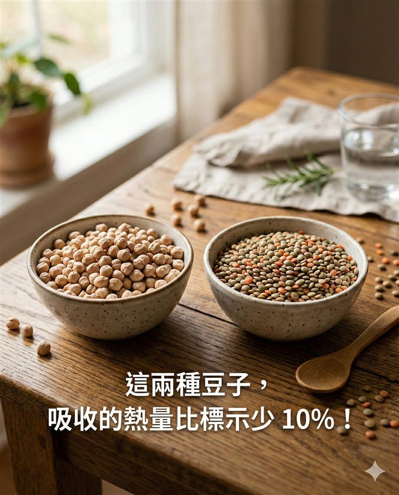 醫師王思恒表示,人吃進鷹嘴豆等豆類食物後,所吸收的熱量,比標示少10%。(圖/翻攝自王思恒的臉書)