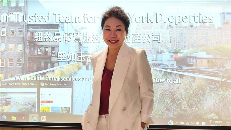 張惠紋指出，紐約曼哈頓匯集世界500強企業，多次國際情勢變動房價也僅是微蹲後跳，房市極具韌性、長期看漲，即使是中東戰火的現在，仍是投資置產的最佳時機。（圖／記者陳韋帆攝影）