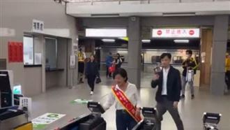 游淑貞花蓮火車站造勢　她：第一天就踩線