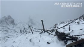 玉山，凌晨3點下雪，登山步道，(圖／玉管處提供)