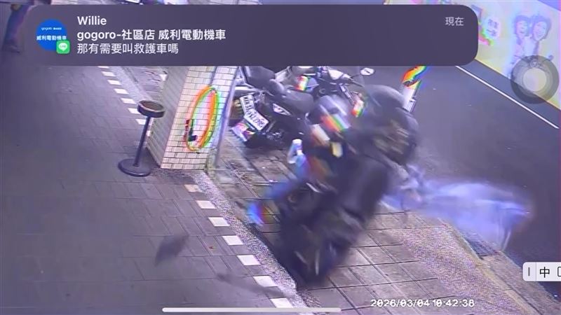 龔翁騎車上人行道疑油門卡住暴衝。（圖／翻攝自Threads @jianwei4279）