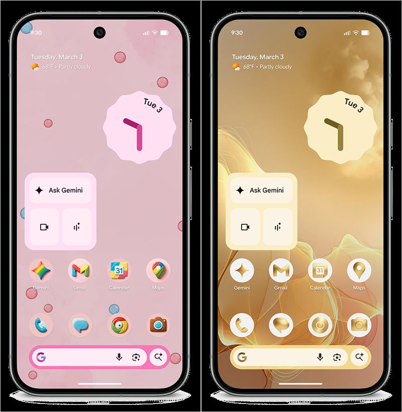 五種全新的AI生成風格,讓主畫面的應用程式圖示能夠呈現一致的視覺美感