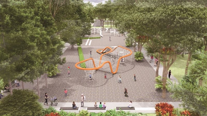 園區的設計轉化為讓市民容易親近的空間，展現公共建設以人為本的精神。（圖／臺南市永康區公所、地政局提供）