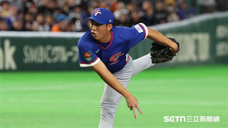 WBC台澳戰，台灣隊第6任投手林詩翔。（圖／特派記者劉彥池攝影）