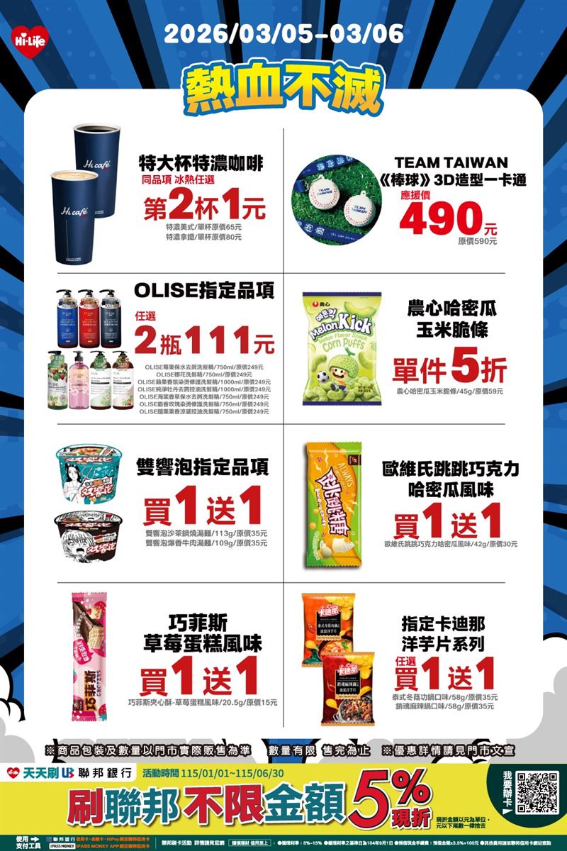 萊爾富特大杯特濃咖啡第2杯1元。（圖／萊爾富提供)